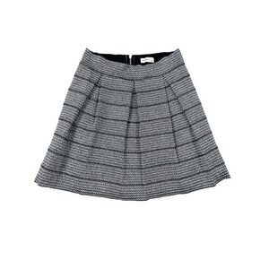 Ginger G Black Silver Metallic‎ Bandage Pleated A-Line Skirt Size Medium